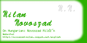 milan novoszad business card